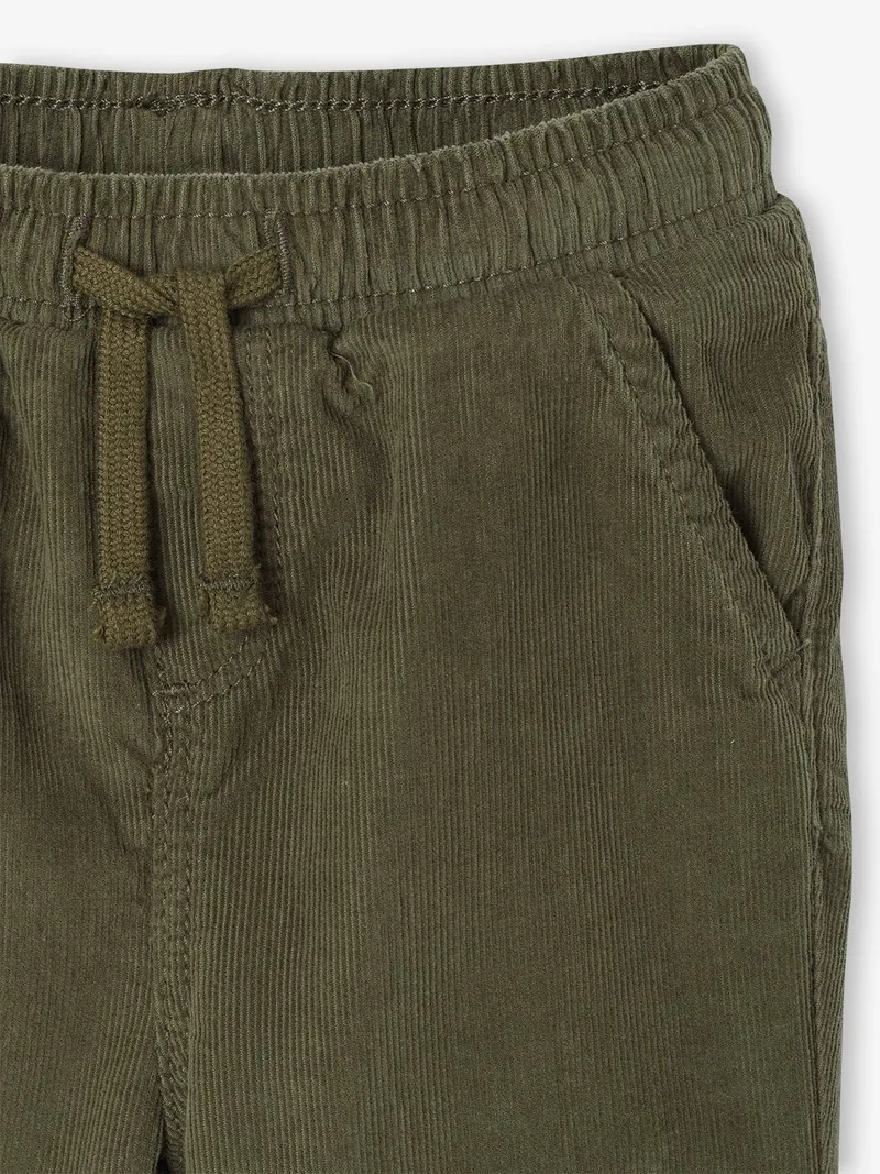 Vertbaudet Baby Thermohose aus Cord mit Dehnbund, Khaki, – Produktbild 2 von 3