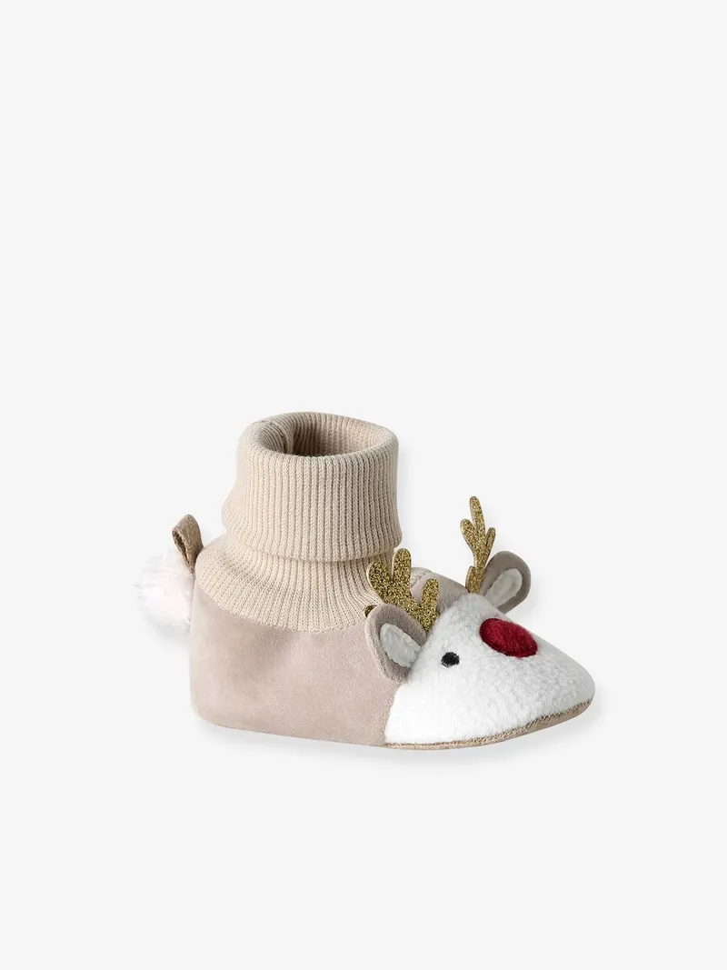 Vertbaudet Baby warme Krabbelschuhe, Beige, – Produktbild 2 von 4