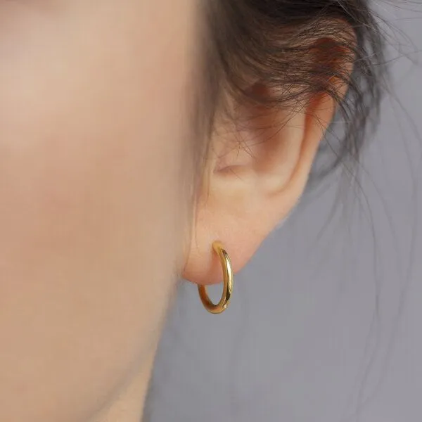Paeoni Colors Paeoni Colors Klassische Creolen-Ohrringe aus 18k Gold Vermeil, 925 Sterling Silber – Produktbild 2 von 4
