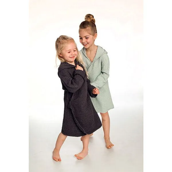 The Organic Company The Organic Company Kinder-Bademantel aus Biobaumwolle (6 - 8 Jahre), Dunkelgrau, – Produktbild 1 von 2