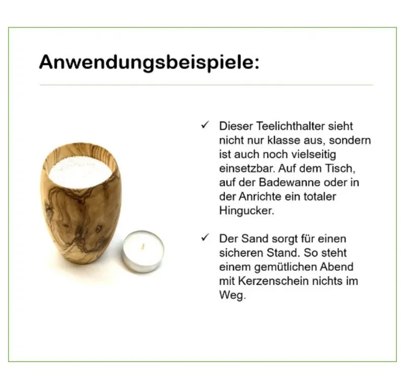 Olivenholz erleben Olivenholz erleben Teelichthalter SÜßER TRAUM – Produktbild 8 von 8