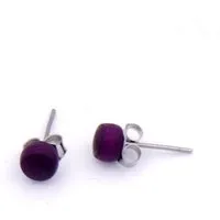 Mekhada Mekhada Tagua Ohrstecker TOPI 5 mm, Lila, – Produktbild 1 von 1