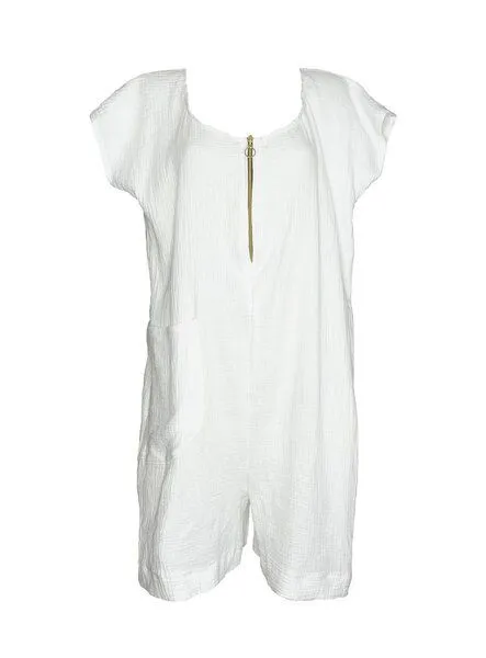 Golden Circle Clothing Golden Circle Clothing Musselin-Playsuit / Jumpsuit für den Sommer, Weiss, – Produktbild 2 von 4
