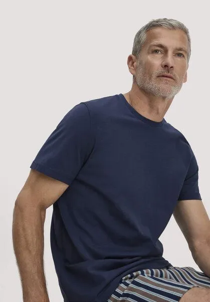 hessnatur hessnatur Schlafshirt PURE COTTON aus reiner Bio-Baumwolle, Mitternachtsblau, – Produktbild 4 von 4