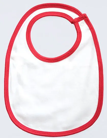 Babybugz Babybugz Baby Lätzchen Spucktuch mit Druckkopf-Verschluss am Nacken Vegan, White/red, – Produktbild 2 von 3