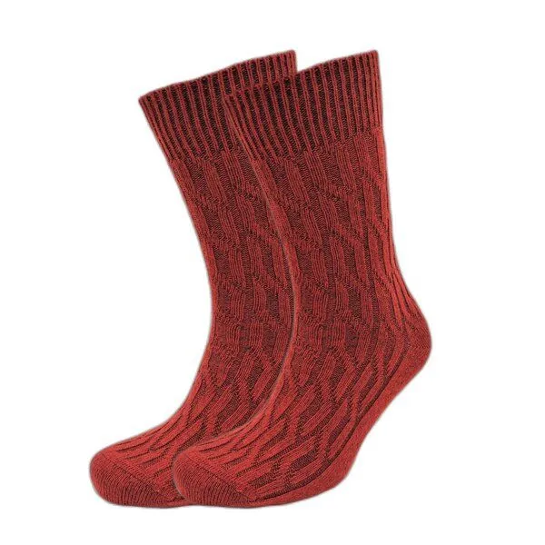 BLS Organic BLS Organic 2er Pack Jaquard Design GOTS zertifizierte Bio-wolle Damen Socken, Ziegelrot, – Produktbild 1 von 1