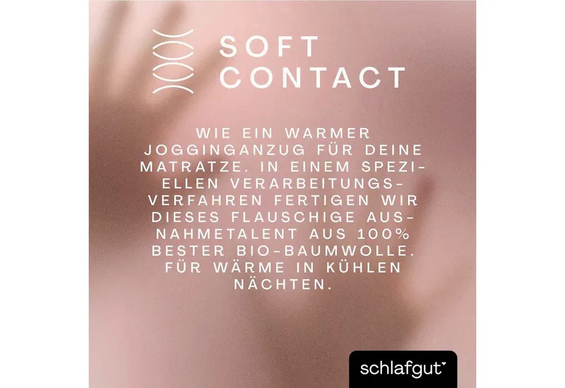 Schlafgut Schlafgut Spannbettlaken Soft Contact, Feinbiber, Gummizug: rundum, (1 Stück), 100% Bio Baumwolle, Beige, – Produktbild 4 von 5