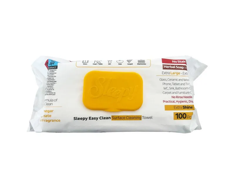 Sleepy Oberflächenreinigungstücher - Gelb (100 Tücher) Reinigungstücher, Gelb, – Produktbild 2 von 3
