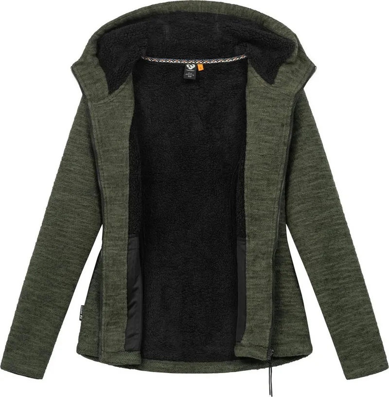 ragwear ragwear Kapuzenstrickjacke Lyshka Melange Kuschelige Kapuzenjacke in Strick-Optik, Grün, – Produktbild 1 von 5