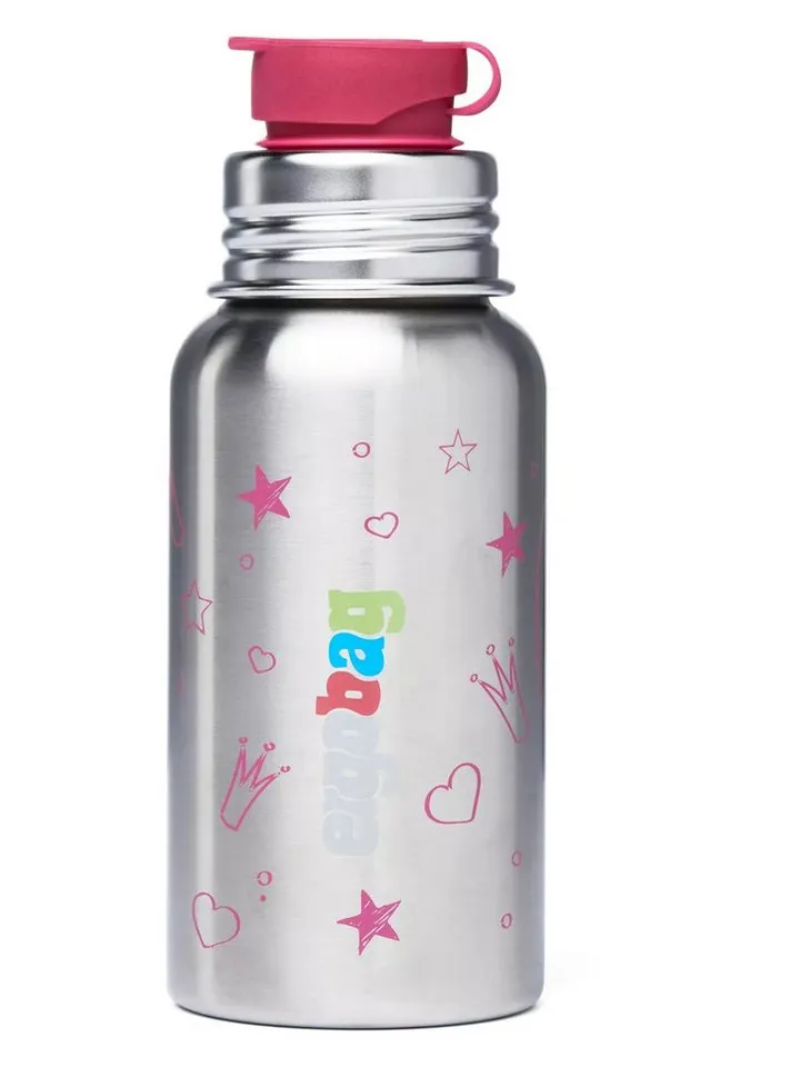 Ergobag Ergobag Trinkflasche Edelstahl Trinkflasche, auslaufsicher und kohlensäuregeeignet, Silberfarben, – Produktbild 1 von 4