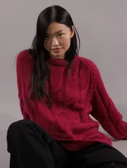 Les Racines Du Ciel Les Racines Du Ciel Mohair Zopfmuster-Pullover Modell: Iroise – Produktbild 1 von 1