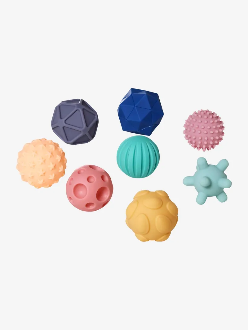 Vertbaudet 8er-Set Baby Sensorikbälle, Mehrfarbig, – Produktbild 3 von 4