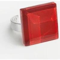 ALEXASCHA ALEXASCHA Geometrischer Statement Ring aus Glas | PUREFORM, Kirschrot, – Produktbild 1 von 1