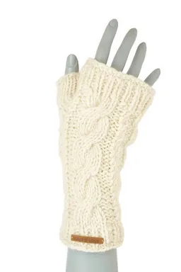 short'n'pietz short'n'pietz Schurwollhandstulpen mit Zopfmuster, handgestrickt – Produktbild 1 von 1