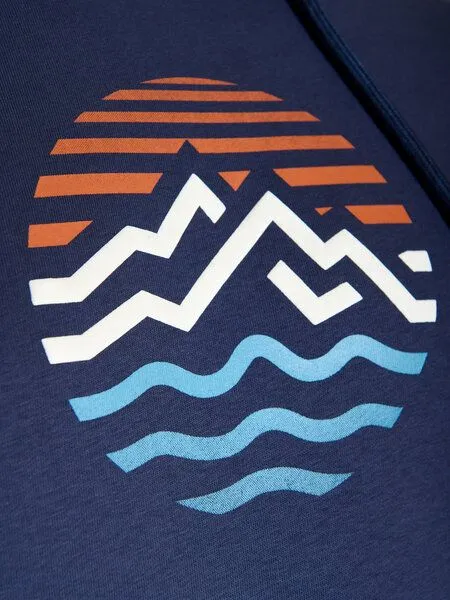 GreenBomb GREENBOMB Mountain Stripes Trek - Hoodie aus Bio-Baumwolle mit Raglan-Arm / hochwertiger Print / GOTS / Fair & Vegan, Blau (marineblau), – Produktbild 4 von 4