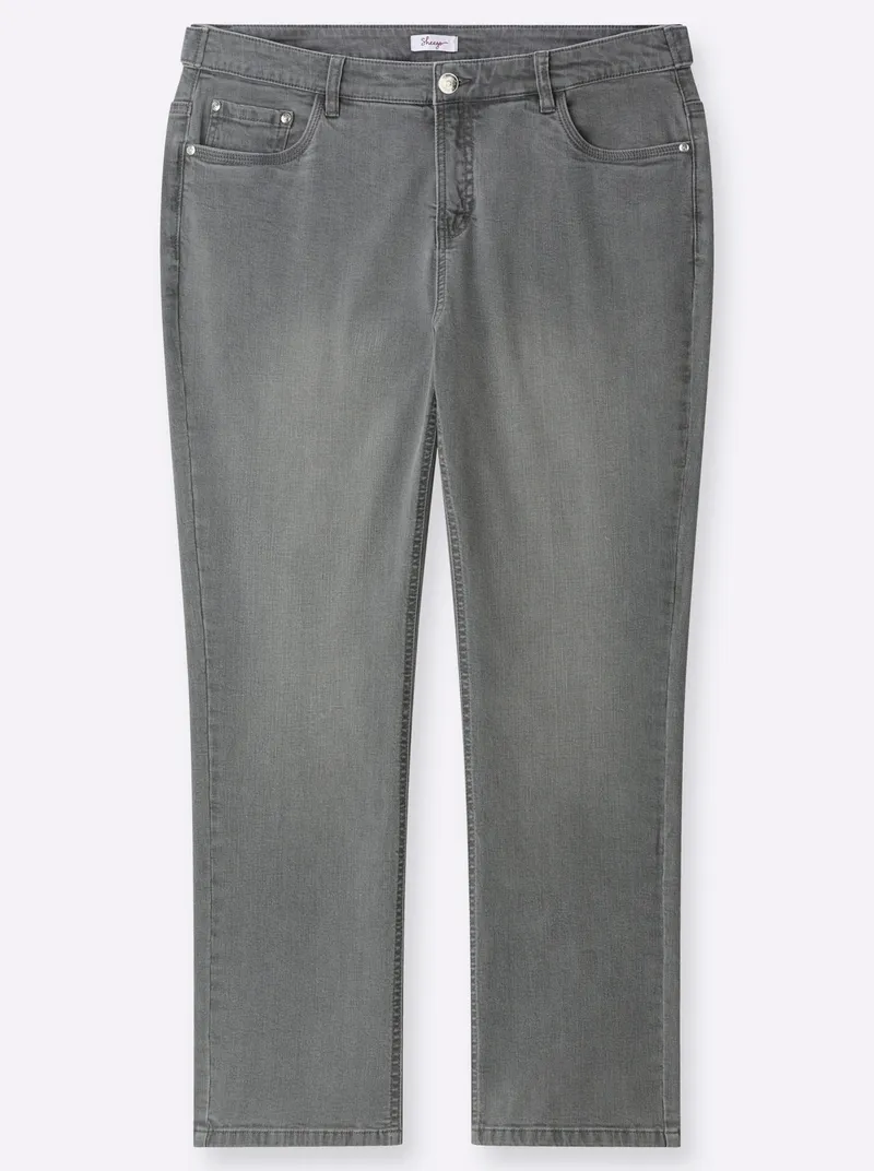 sheego Gerade Jeans grey denim, Grey denim, – Produktbild 1 von 2