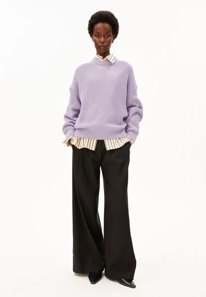 ARMEDANGELS ARMEDANGELS VANISÉ RIB Damen Strickpullover aus 100% Bio-Baumwolle, Moonlit lilac-dark moonlit lilac, – Produktbild 4 von 4