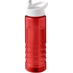 Unbranded H2O Active® Eco Treble 750 ml Sportflasche mit Stülpdeckel & Trinktülle, rot, weiß – Produktbild 1 von 1