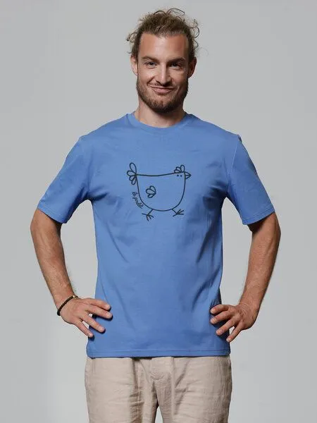 watapparel watapparel T-Shirt Unisex Le poulet - das Huhn, Bright blue, – Produktbild 2 von 3