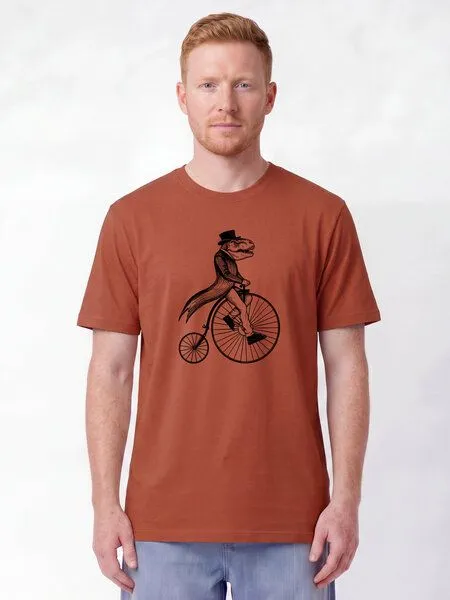 watapparel watapparel T-Shirt Unisex T-Rex auf Fahrrad, Heritage brown, – Produktbild 2 von 2