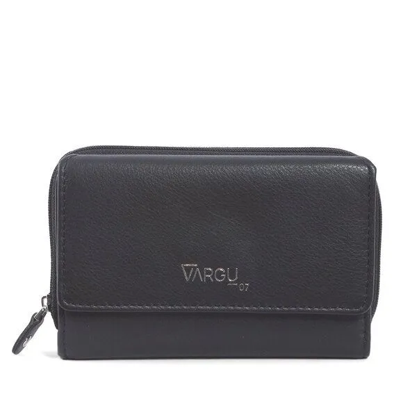 Vargu Vargu Echtleder Geldbörse NILA 1-A mono, Black, – Produktbild 1 von 4