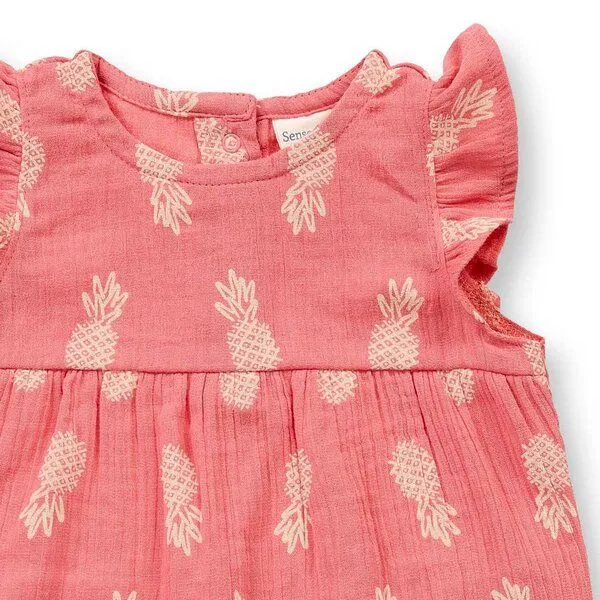 Sense Organics Sense Organics Baby Overall, Modell MARLI, Ananasdruck, – Produktbild 2 von 3