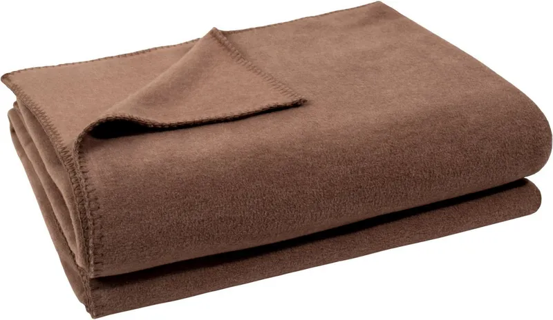 Wohndecke Soft-Fleece, PREMIUM, Made in Italy, ZOEPPRITZ1828, unverwechselbarem Cashmere Handfeel, made in Italy, PREMIUM, Braun, – Produktbild 1 von 2