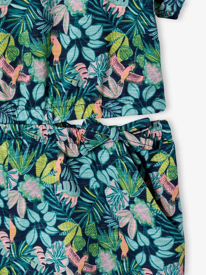 Vertbaudet Kurzer Mädchen Jumpsuit mit Cut-out an den Seiten, Mehrfarbig, – Produktbild 3 von 4