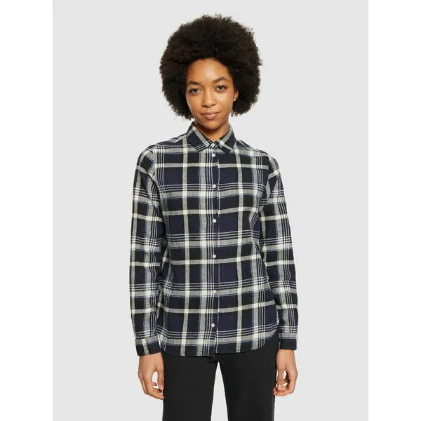 KnowledgeCotton Apparel KnowledgeCotton Apparel Karohemd Flannel aus Bio-Baumwolle, Schwarz (black jet), – Produktbild 1 von 4