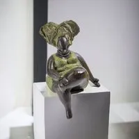 Moogoo Creative Africa Moogoo Creative Africa Bronze-Skulptur "Bobaraba Yolanda" Unikate by Hamidou | handgemacht, Grün, – Produktbild 2 von 3