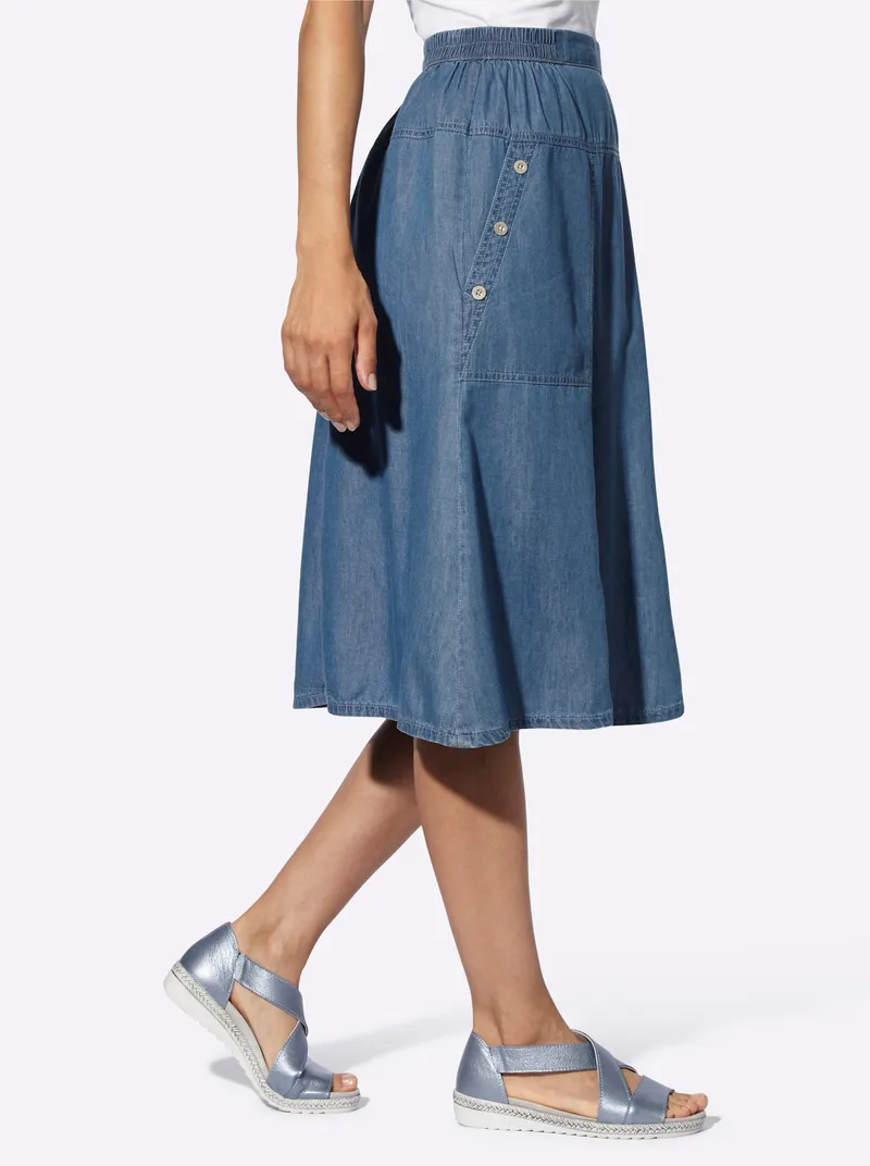 Witt Jeansrock blue-bleached, Blue-bleached, – Produktbild 2 von 3