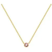 Eppi Eppi Silberne minimalistische Kette mit einem Morganit Glosie, Gelb, – Produktbild 1 von 1