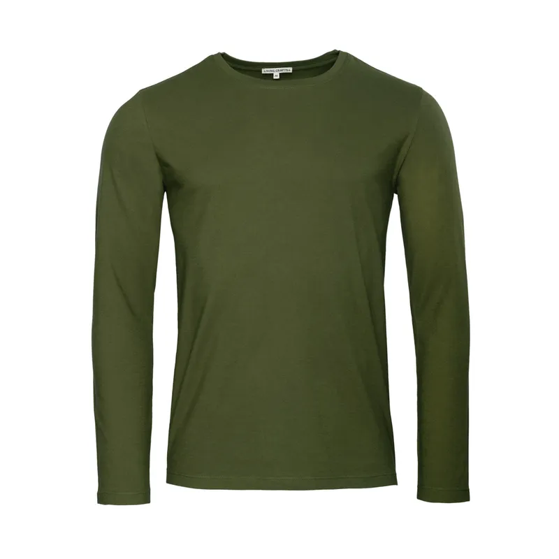 Living Crafts Living Crafts Herren Langarm-Shirt (100% Bio-Baumwolle), Grün, – Produktbild 7 von 8