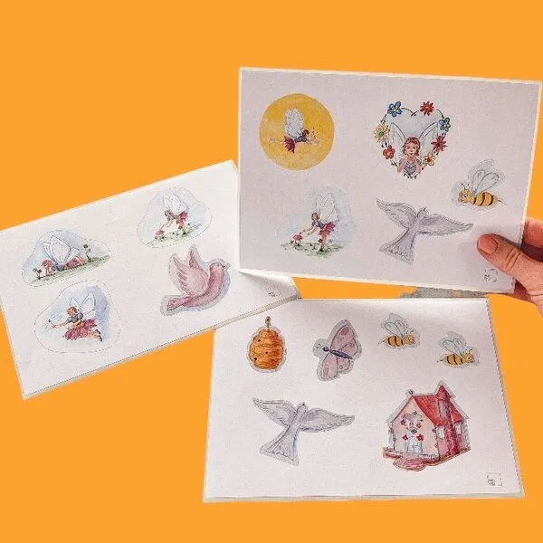 Fines Papeterie Fines Papeterie 3er Set Sticker Din A5 Aufkleber-Bögen mit Feen-Motiv – Produktbild 3 von 3
