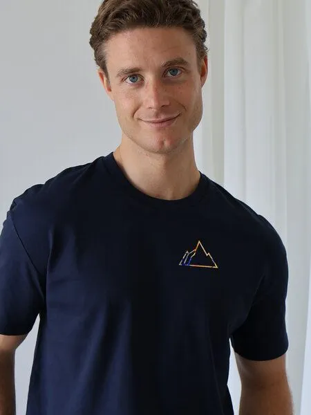 Kultgut Kultgut Artdesign - Biofair - Vegan Klassik Shirt /Little Faded Mountain, Dunkelblau, – Produktbild 1 von 4
