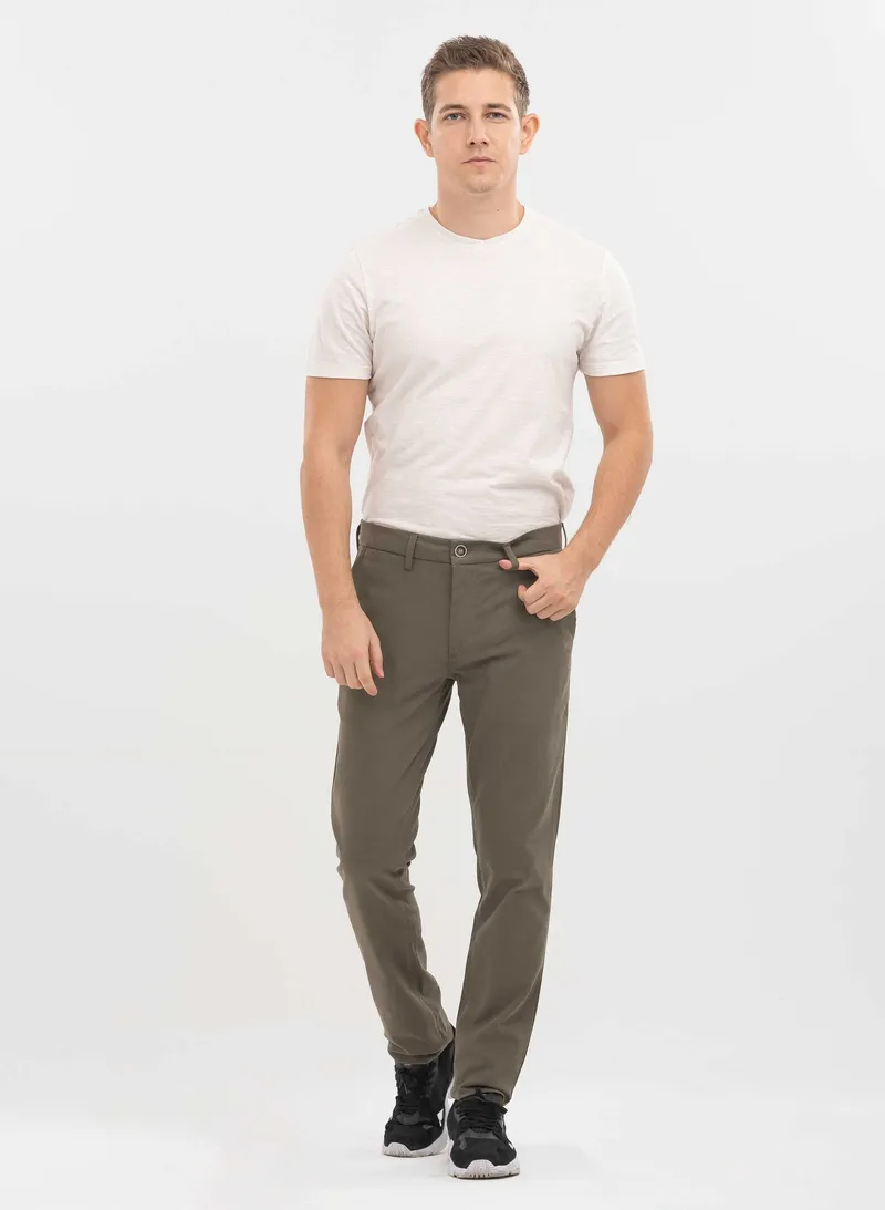 ORGANICATION ORGANICATION Herren vegan Dehnbare Hose Khaki, Dunkelgrün, – Produktbild 1 von 2
