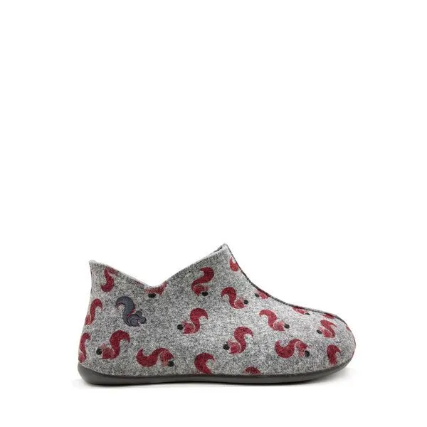 thies Veganer Kids Squirrel Slipper Boot "thies ® PET" aus recycelten Flaschen, fair produziert, Grey (grau), – Produktbild 1 von 4
