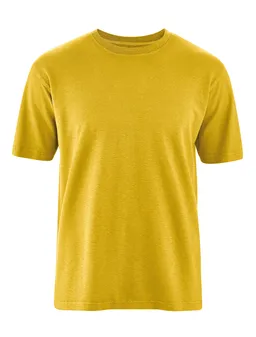 HempAge Hempage Herren vegan T-Shirt Basic Currygelb – Produktbild 1 von 1