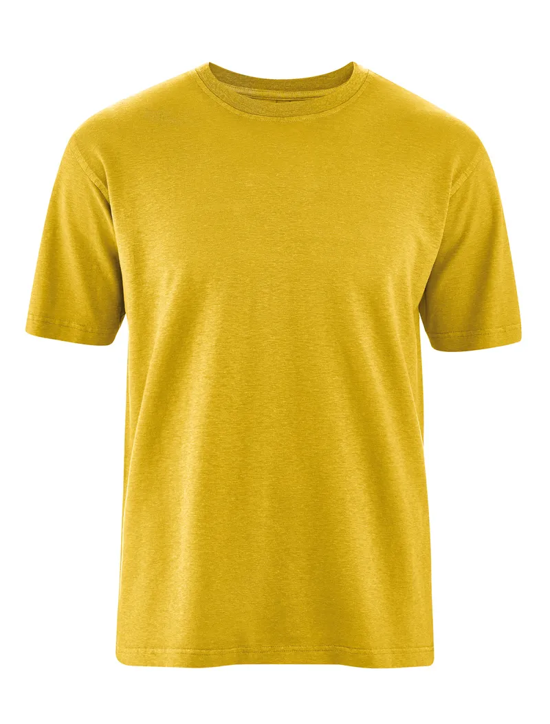HempAge Hempage Herren vegan T-Shirt Basic Currygelb, Gelb, – Produktbild 1 von 2