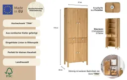 Home affaire Hochschrank Tina Badmöbel, Schrank, Breite 57 cm, Massivholz, FSC® – Produktbild 1 von 1