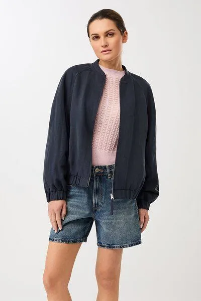 LangerChen LangerChen Bomberjacke aus Tencel®, Navy (blau), – Produktbild 2 von 4