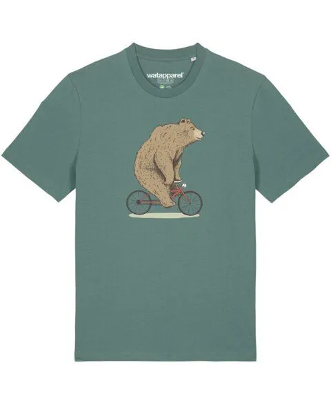 watapparel watapparel T-Shirt Unisex Fahrradbär, Green bay, – Produktbild 1 von 4