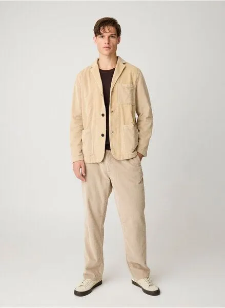 KnowledgeCotton Apparel KnowledgeCotton Apparel Lockere Cordhose FIG mit Kordelzug aus Bio-Baumwolle, Beige-light-feather-gray, – Produktbild 3 von 5
