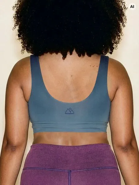 nice to meet me nice to meet me Reversible Crop Tank aus weicher Biobaumwolle, Gradient blue, – Produktbild 6 von 7