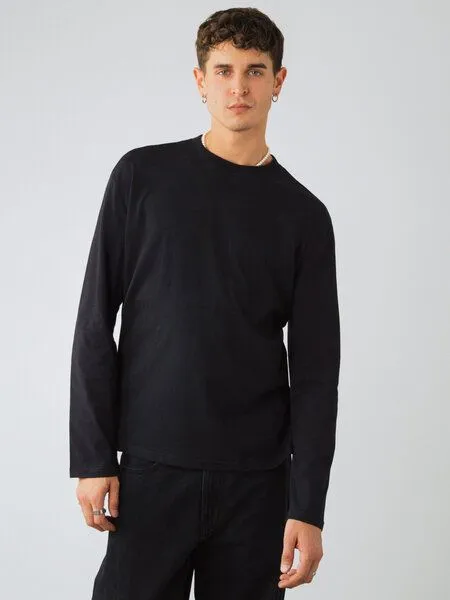 Honest Basics Honest Basics OG Langarmshirt aus Bio- und recycelter Baumwolle, Schwarz, – Produktbild 3 von 4