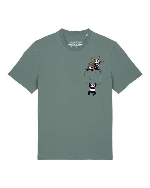 watapparel watapparel T-Shirt Unisex Pocket Pandas, Green bay, – Produktbild 1 von 2