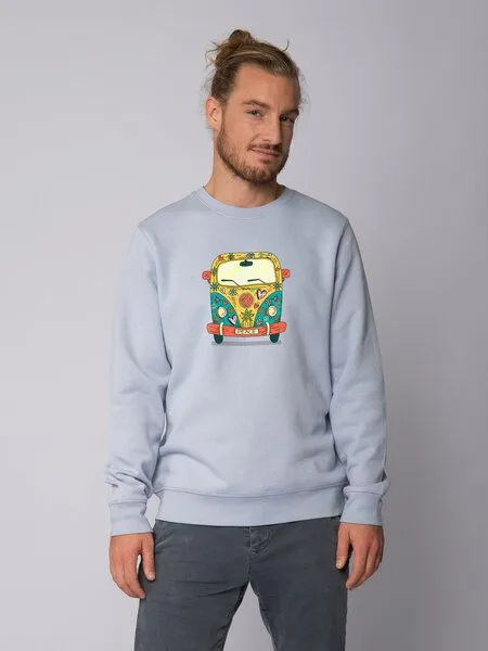 watapparel watapparel Sweatshirt Unisex Hippies Bus, Serene blue, – Produktbild 2 von 4