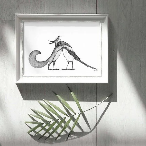LIGARTI Kunstdruck »Eichhörnchen und Elster« von LIGARTI | A4, A3 oder A2 | Wandbild | Poster | Kunst – Produktbild 4 von 4