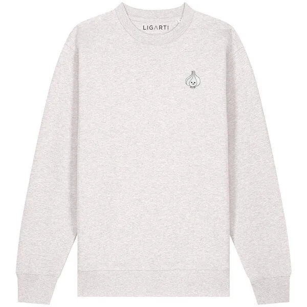 LIGARTI Bestickter Pullover – Knoblauch – LIGARTI Tiermanufaktur, Hellgrau, – Produktbild 1 von 2