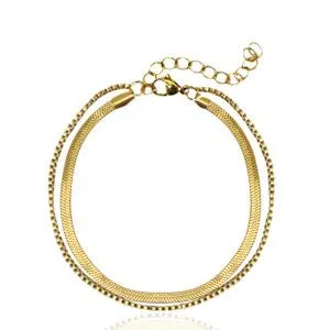 ELEKTROPULLI Armband ca. 22 cm x 3 mm (inkl. 5cm Verlängerungskette) Elektropulli, Gold, – Produktbild 2 von 2